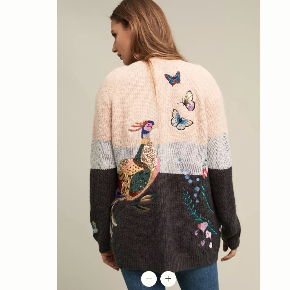 Anthropologie HWR Winged Patchwork Cardigan Size L